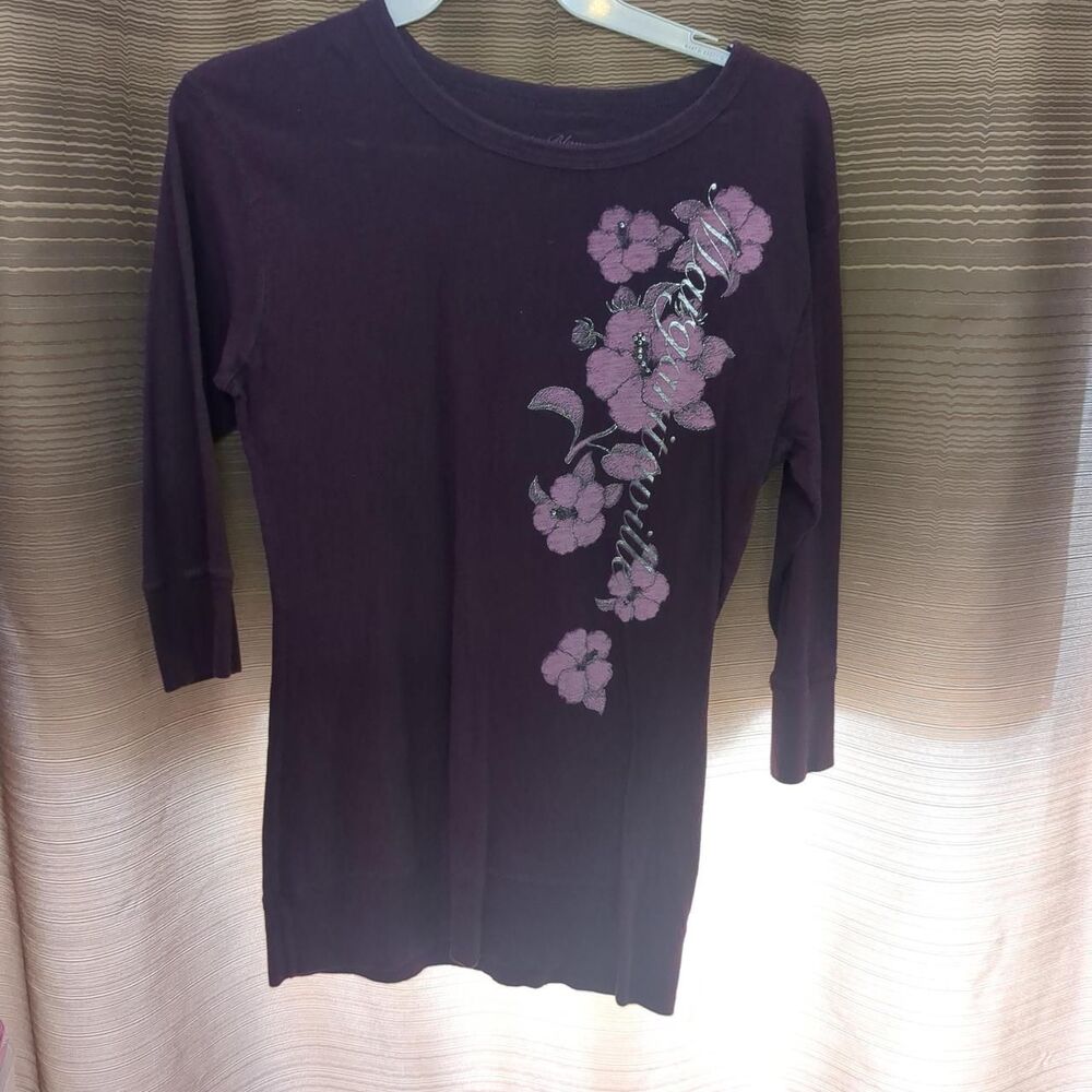 Non Women's Purple and Burgundy T-shirt